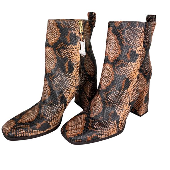 Circus Sam Edelman Pascha Boots 10 Brown Snake Print New - Picture 5 of 11